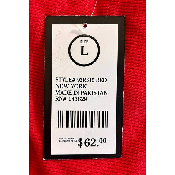 Encrypted Supply Co Shirt Womens Large Red Thermal Waffle Knit Long Sleeve NWT - Picture 5 of 8